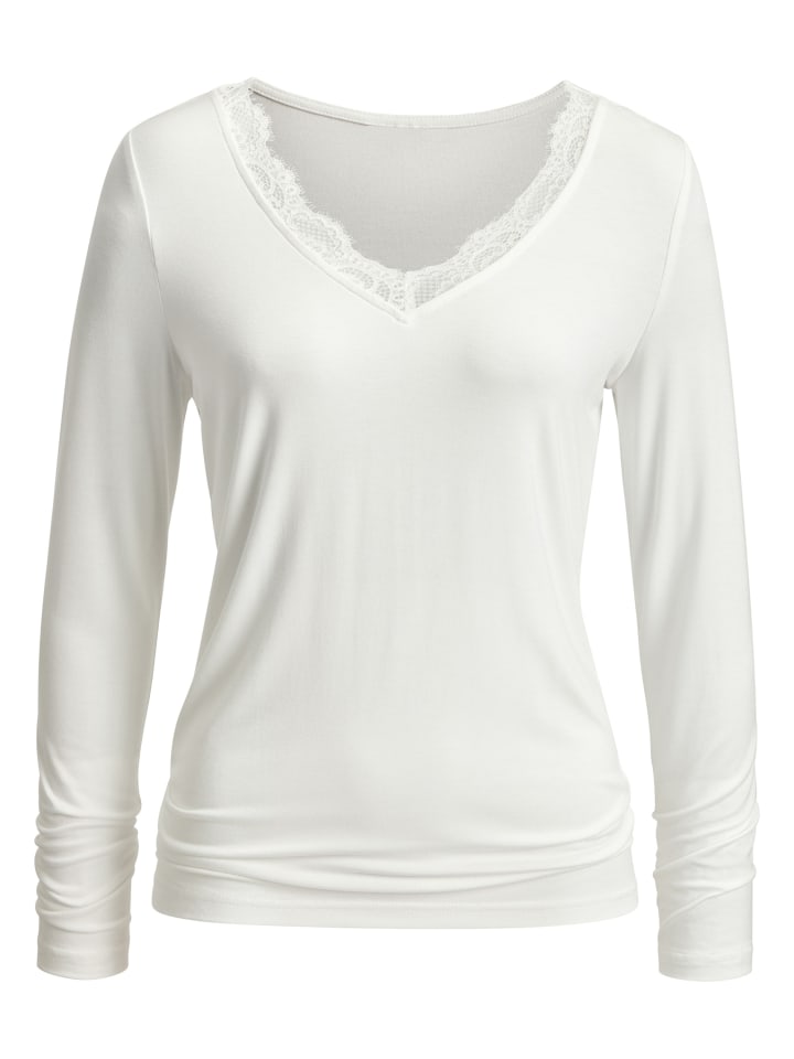 Langarmshirt in creme