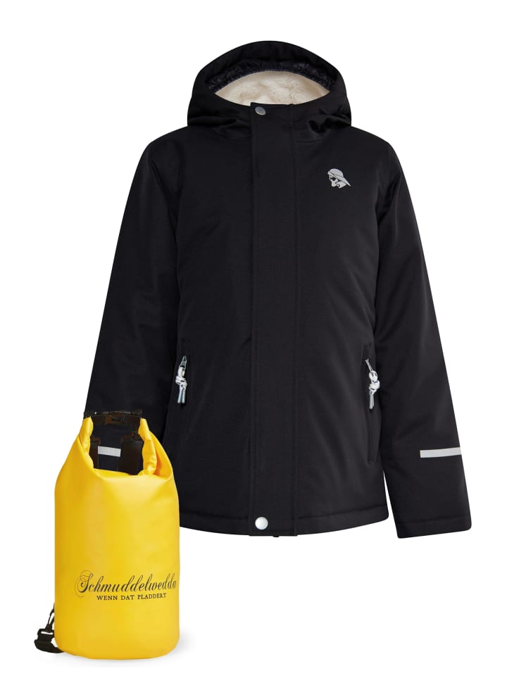 Jungs Anorak + Tagesrucksack - Set in Schwarz