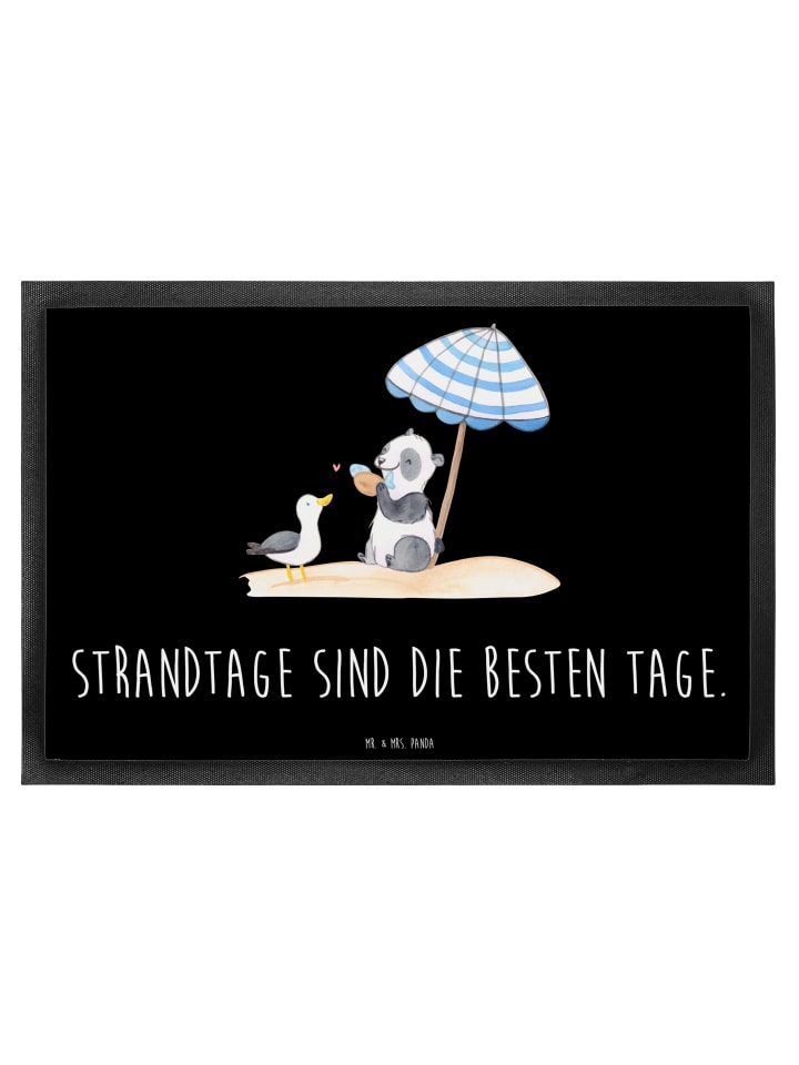 Fußmatte Sommer Strandtage mit Spruch in Schwarz
