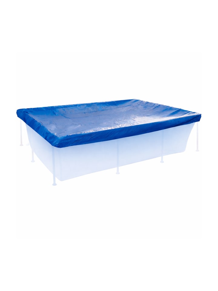 Poolabdeckung für Stahlrahmenpool 245x165x20cm in blau