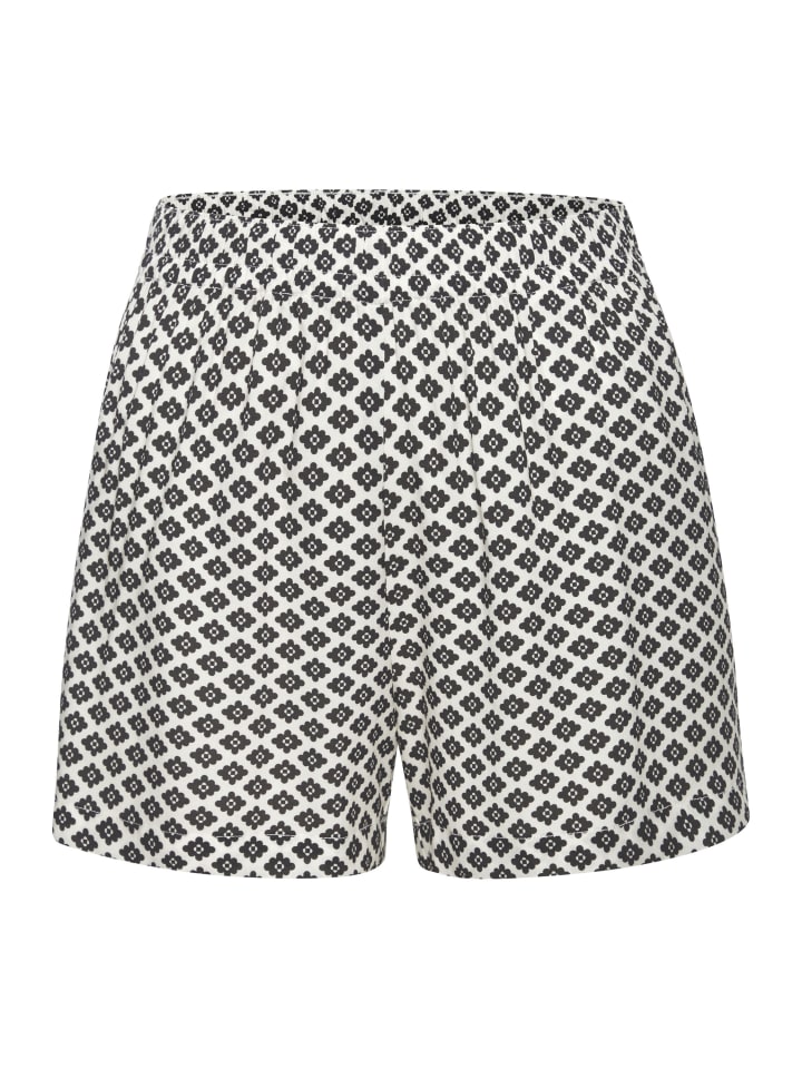 Pyjamashorts in schwarz-weiß-gemustert