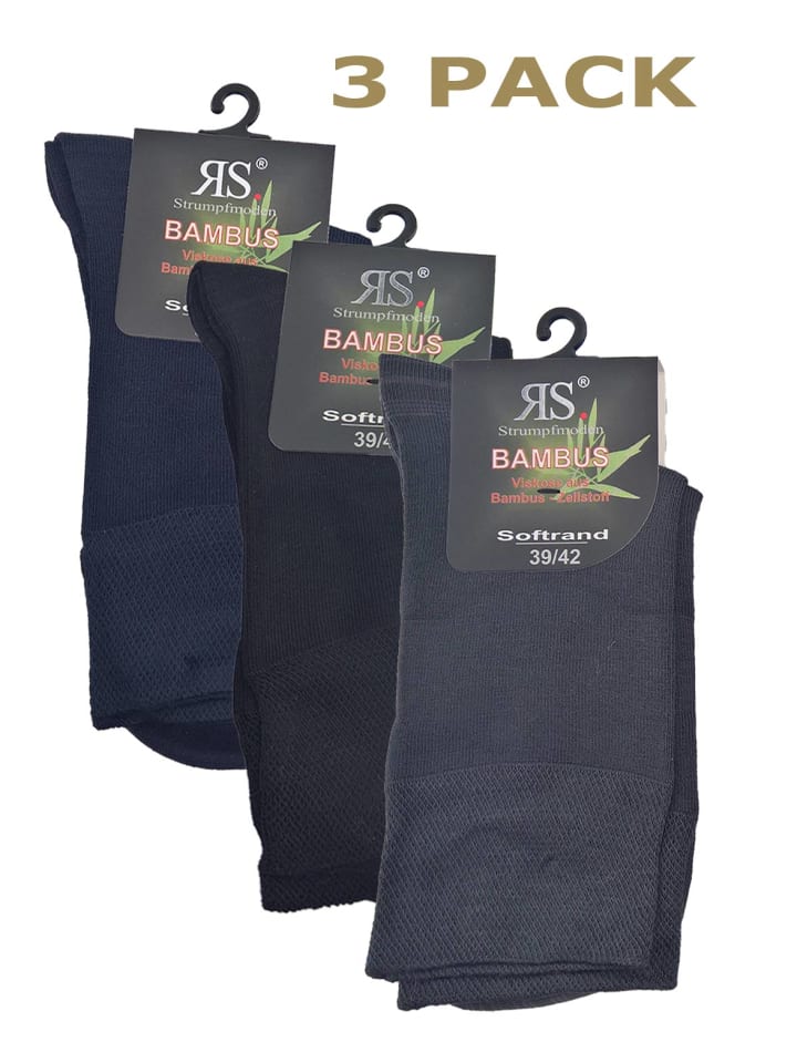 Bambus Socken in Schwarz-Grau-Blau