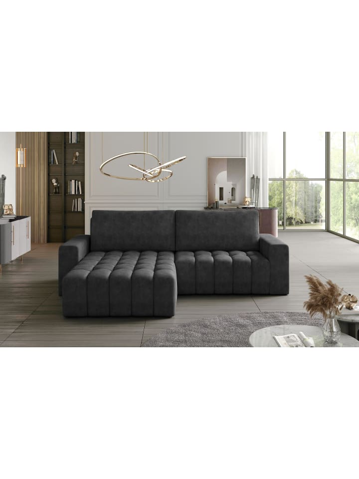 Bonita Recamiere Links in Anthrazit -  (L) 175 x (B) 250 x (H) 92 cm