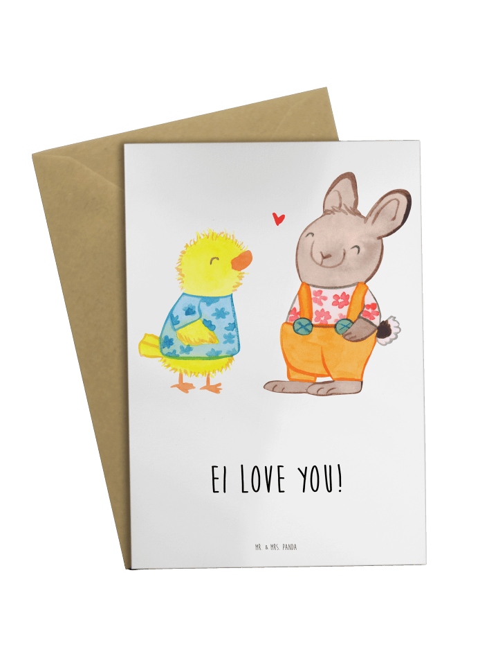 Grußkarte Ostern Freundschaft mit Spruch in Weiß