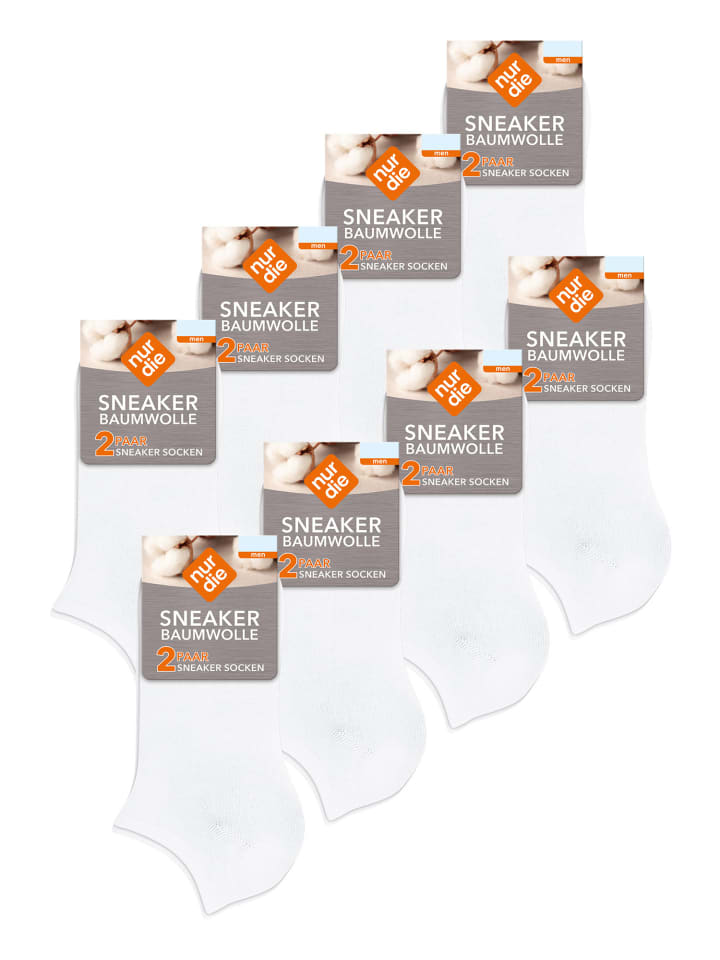 Sneakersocken Baumwolle Basic Unifarben in weiß