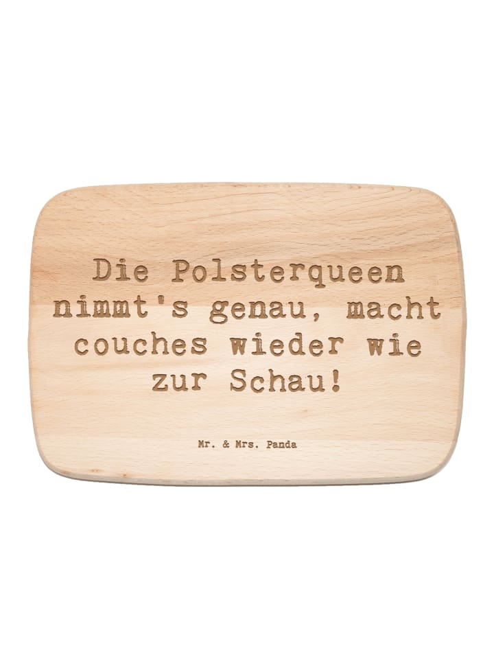 Holzbrett Spruch Polsterei Präzision mit Spruch in Transparent