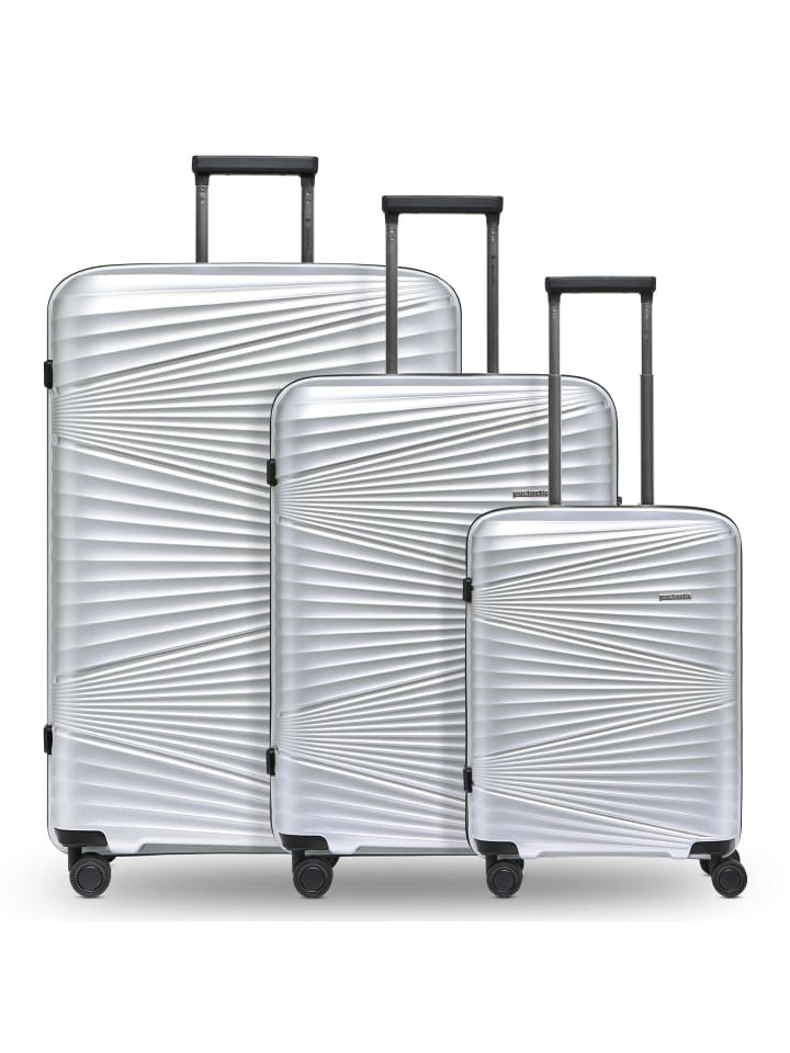 Collection 02 THE THREE SET 4 Rollen Kofferset 3-teilig silver metallic 2