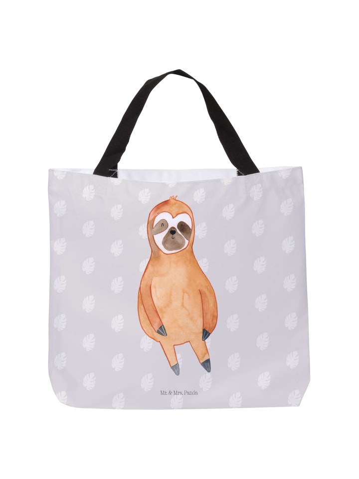Schultertasche Faultier Zufrieden ohne Spruch in Grau Pastell