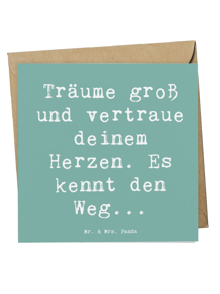 Klappkarte Spruch Herzen Vertrauen mit Spruch in Meeresbrise