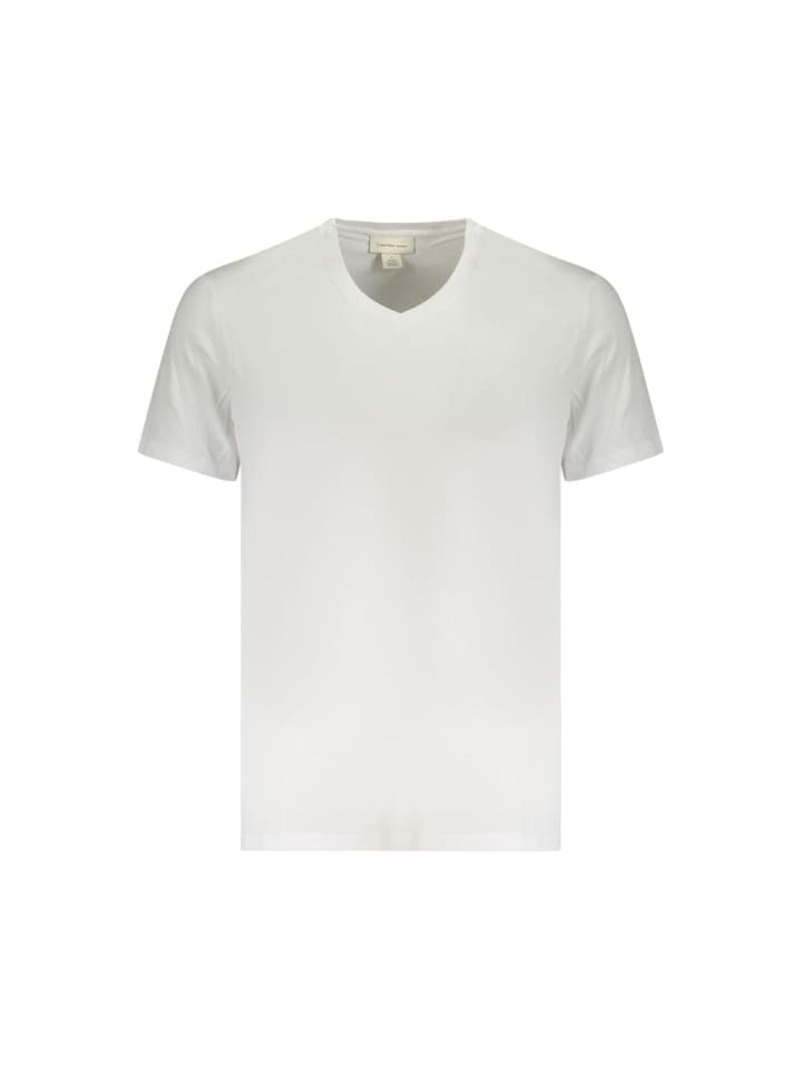 Weiß Baumwolle Herren T-Shirt