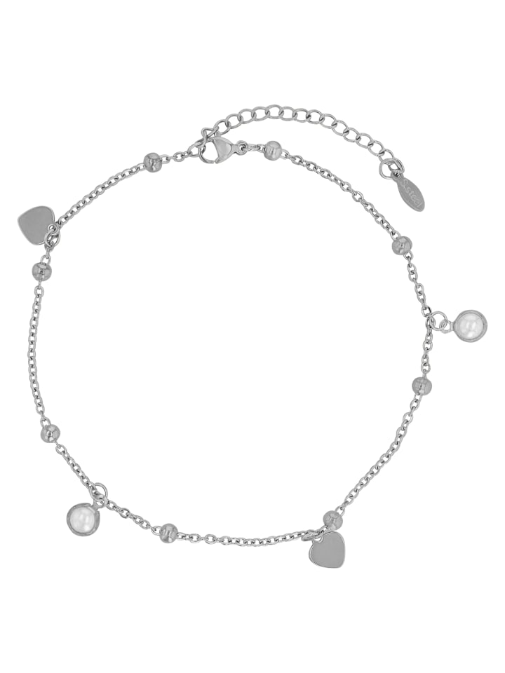 Damen Anhänger aus Edelstahl mit Perle in silber