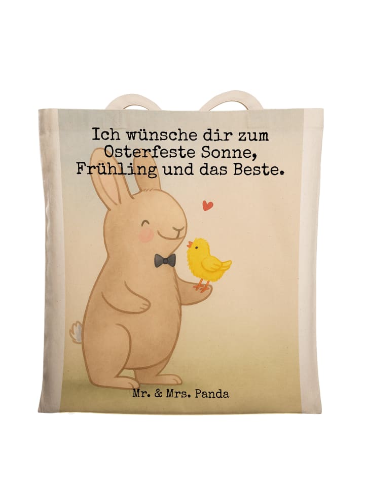 Tasche Hase Küken Design mit Spruch in Weiß