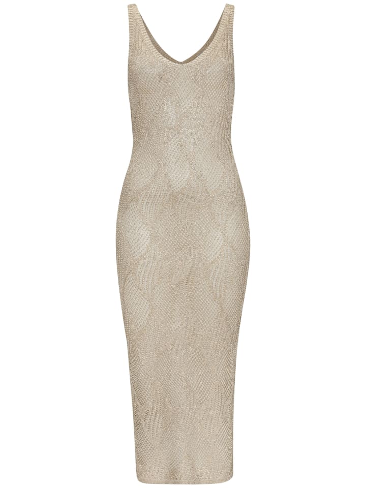 Strickkleid in beige-goldfarben
