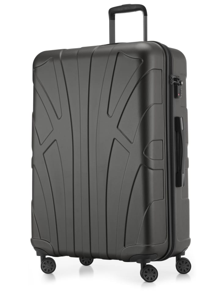 Großer Reisekoffer Trolley erweiterbar XL Koffer 4 Rollen TSA 110 L in Graphit