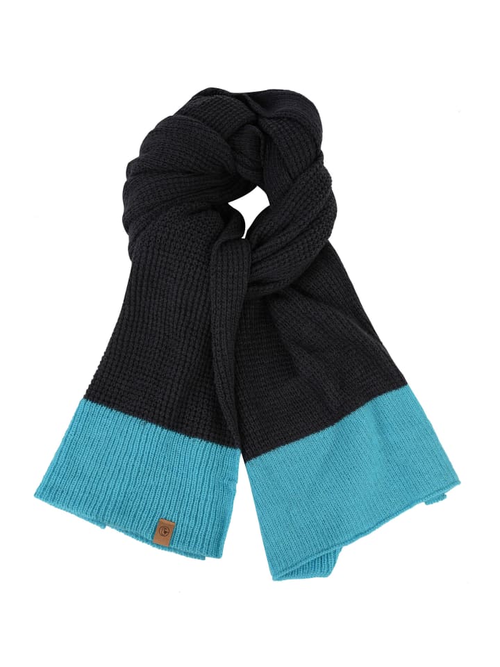 Strick-Schal Alex in anthra-aqua