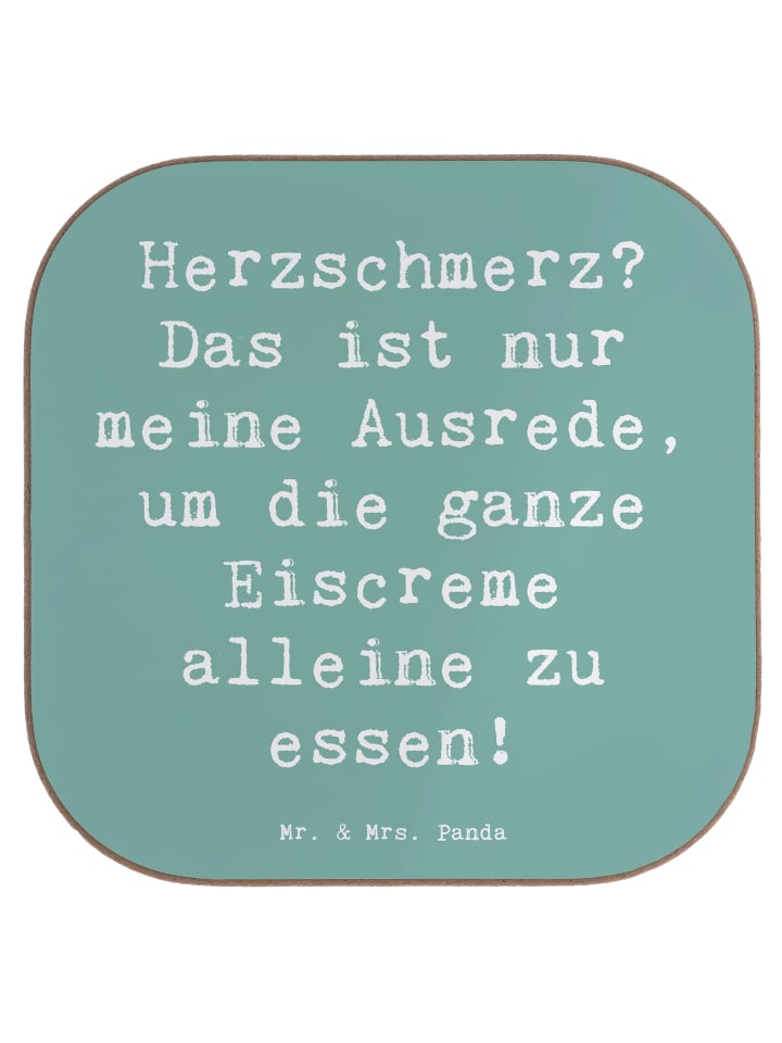 Tisch-Untersetzer Spruch Herzschmerz Eiscreme m... in Meeresbrise