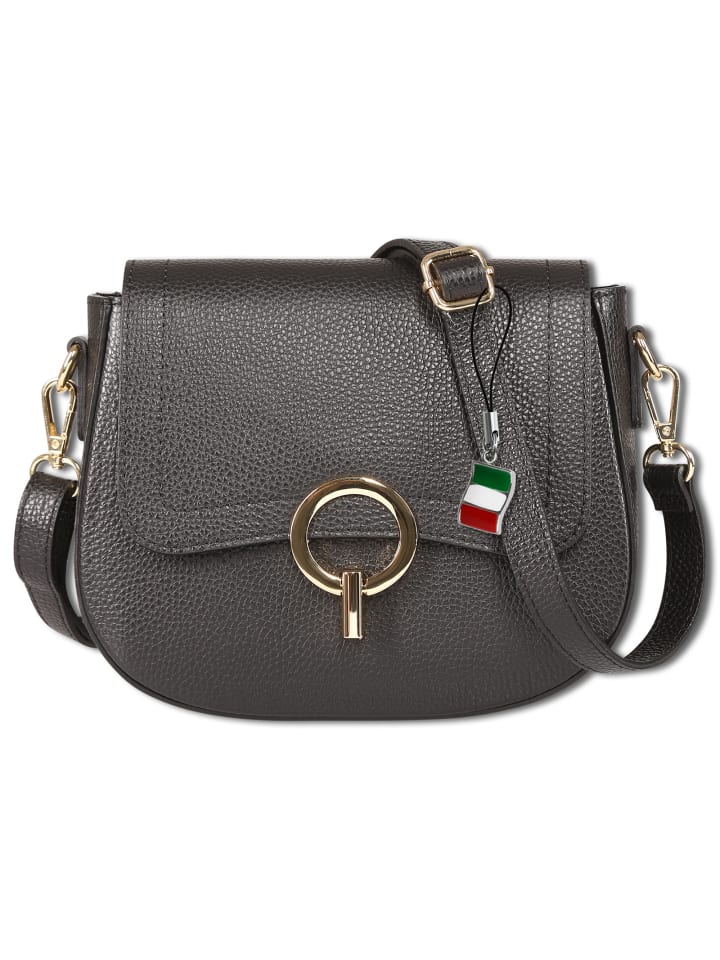 Florence Umhängetasche Leder schwarz ca. 23cm
