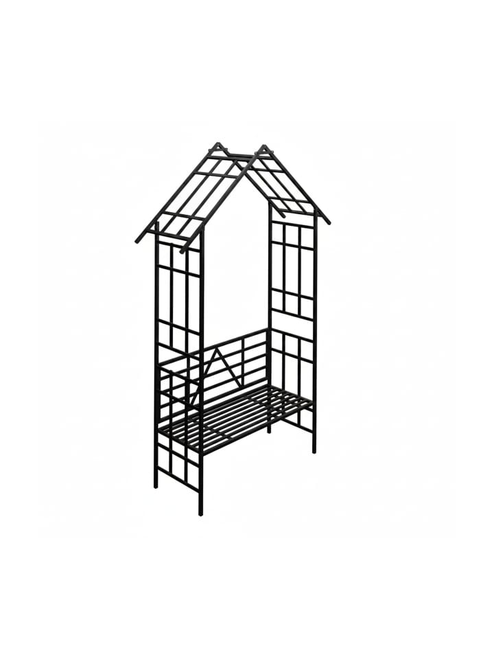 Rosenbogen in Schwarz – (B)150 x (H)247 x (T)43 cm
