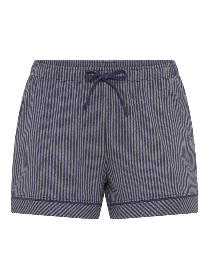 Pyjamashorts in dunkelblau-gestreift