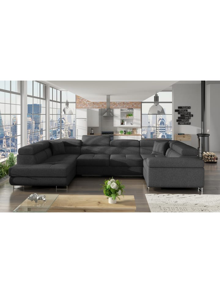 Lavin Recamiere Links in Anthrazit -  (L) 340 x (B) 340 x (H) 90 cm