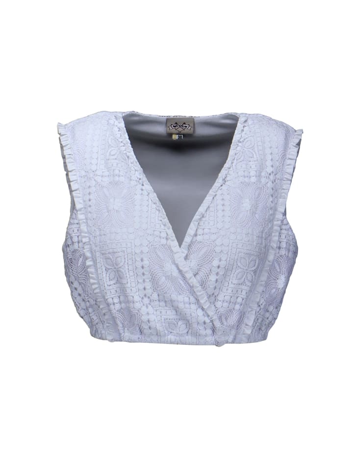 Dirndlbluse mit Spitze und Rüsche
