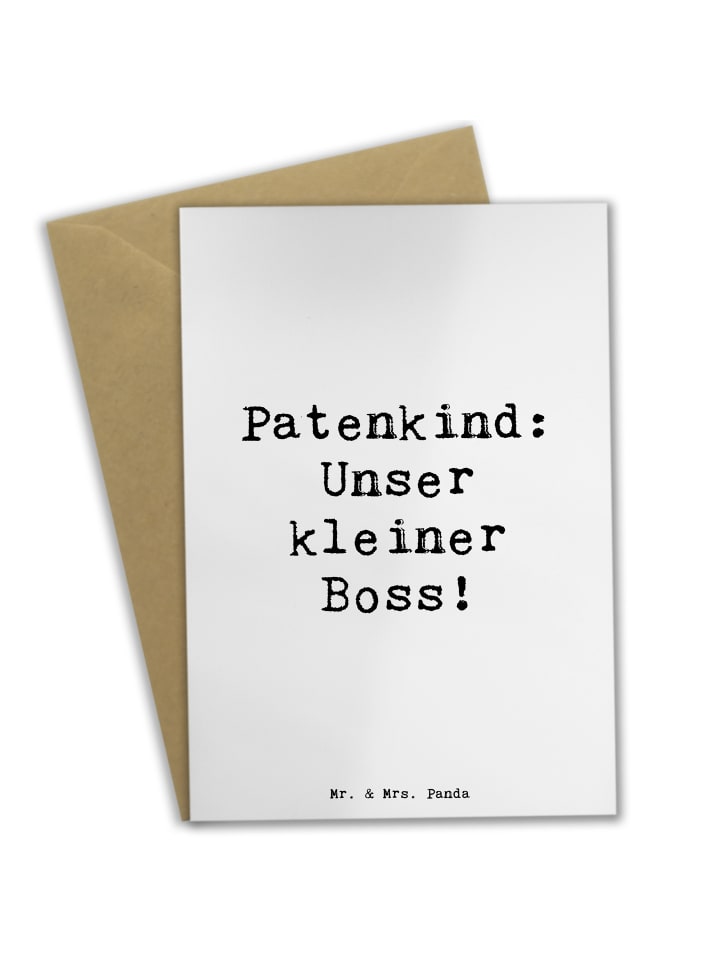 Grußkarte Patenkind Boss mit Spruch in Weiß