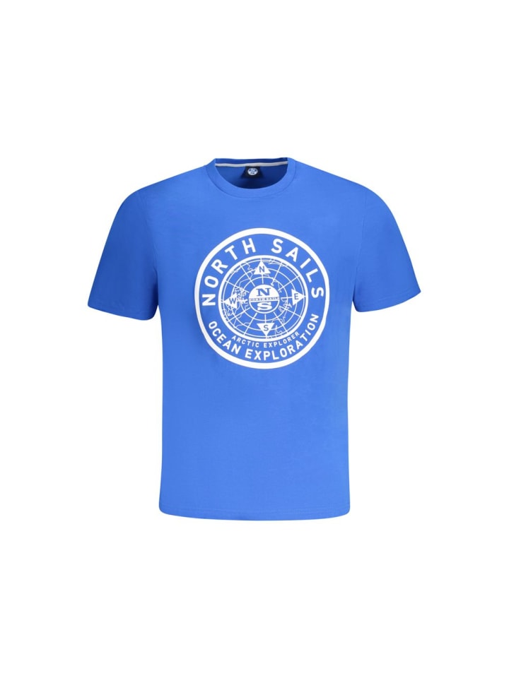 Blau Baumwolle Herren T-Shirt