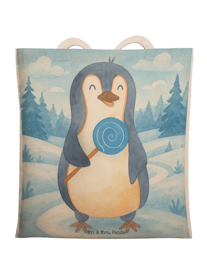 Tasche Pinguin Lolli Design ohne Spruch in Weiß