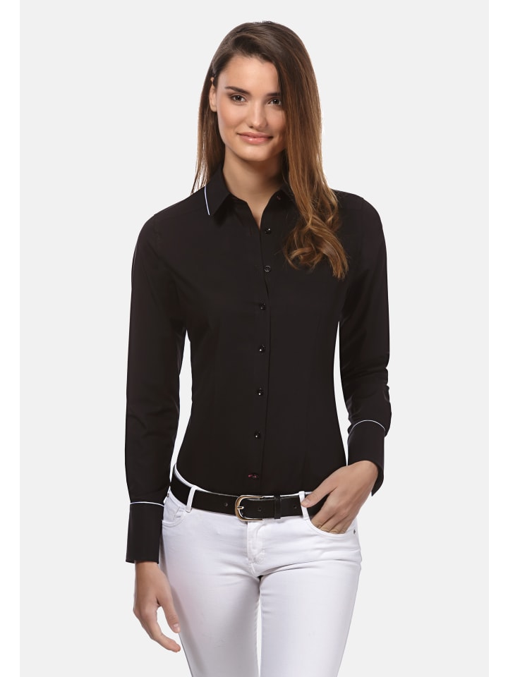 Bluse leicht tailliert in schwarz