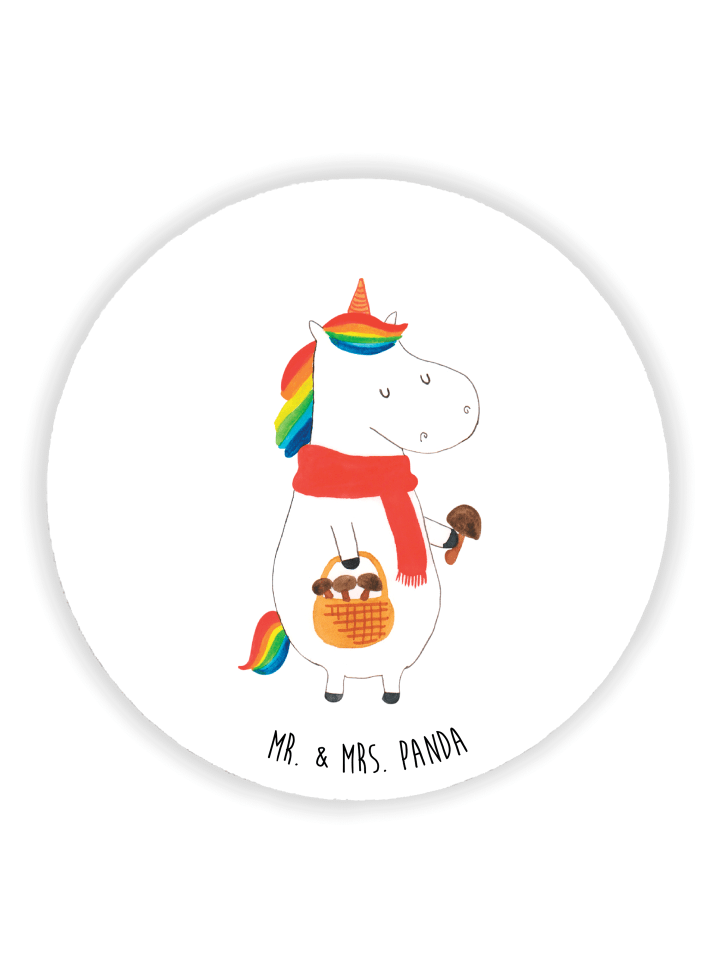 Magnet Einhorn Pilz ohne Spruch in Weiß