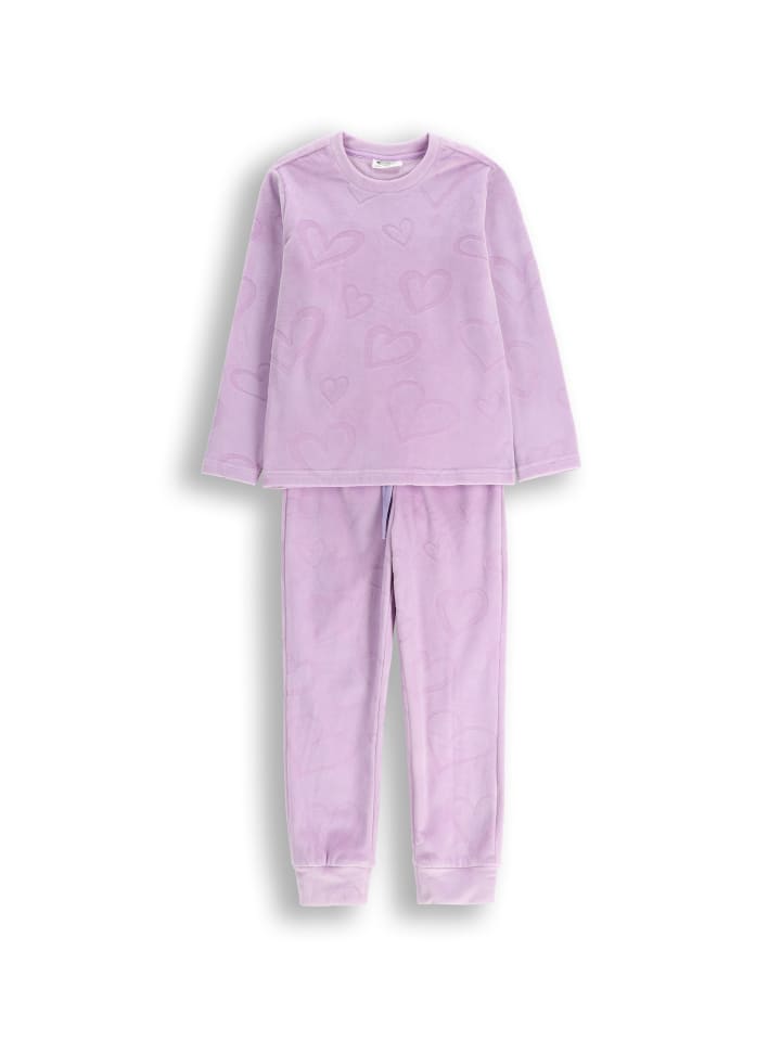 Mädchen-Velourpyjama in violett