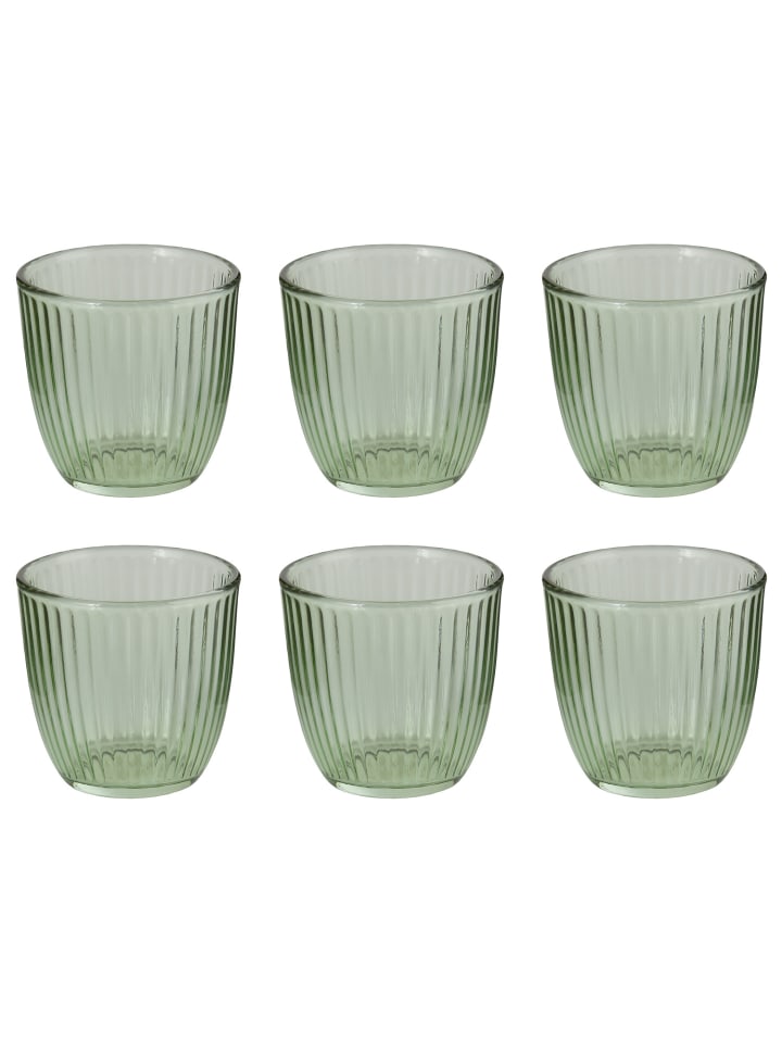Butlers Trinkglas LINEE 6er-Set in Grün