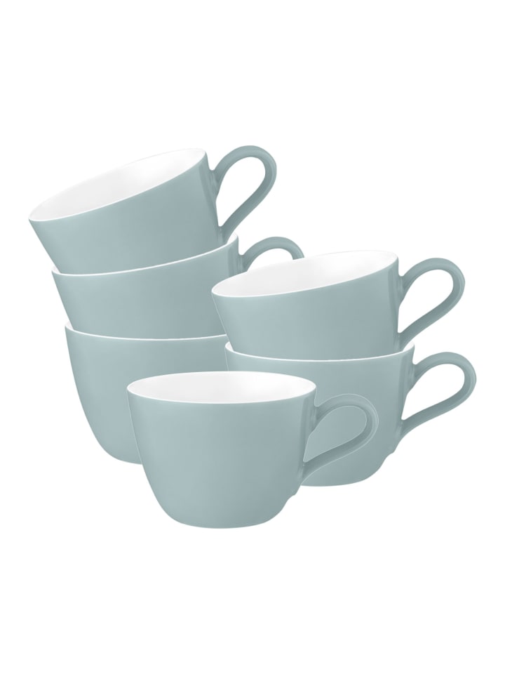 6er Set Kaffeetassen Life Fashion in Green Chic 240 ml