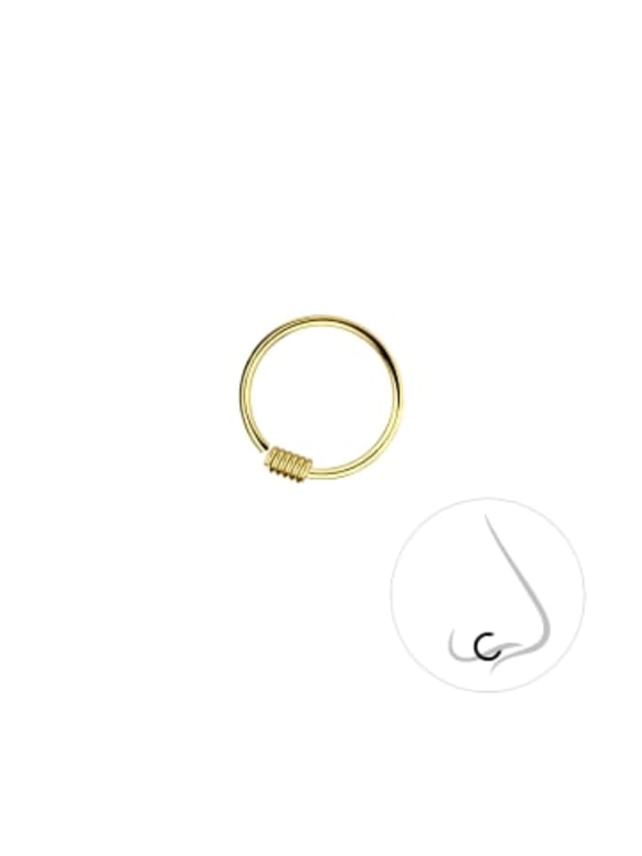 NASENRING 10 mm in Gold in 925 Sterling Silber in gold