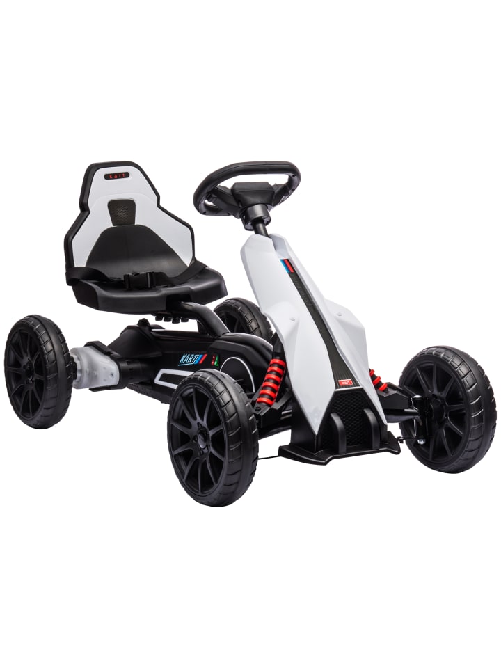 Kinder Elektro Gokart in Weiß 100L x 58B x 58,5H cm
