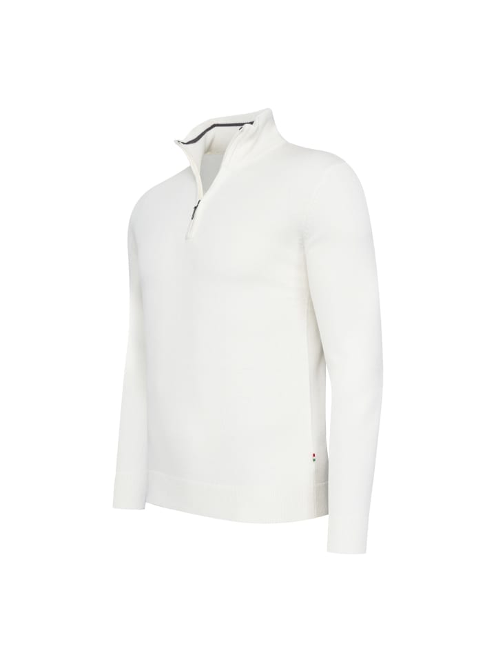 Pullover Bergamo Zip in Weiss