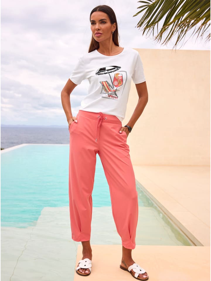 Jersey-Hose in koralle