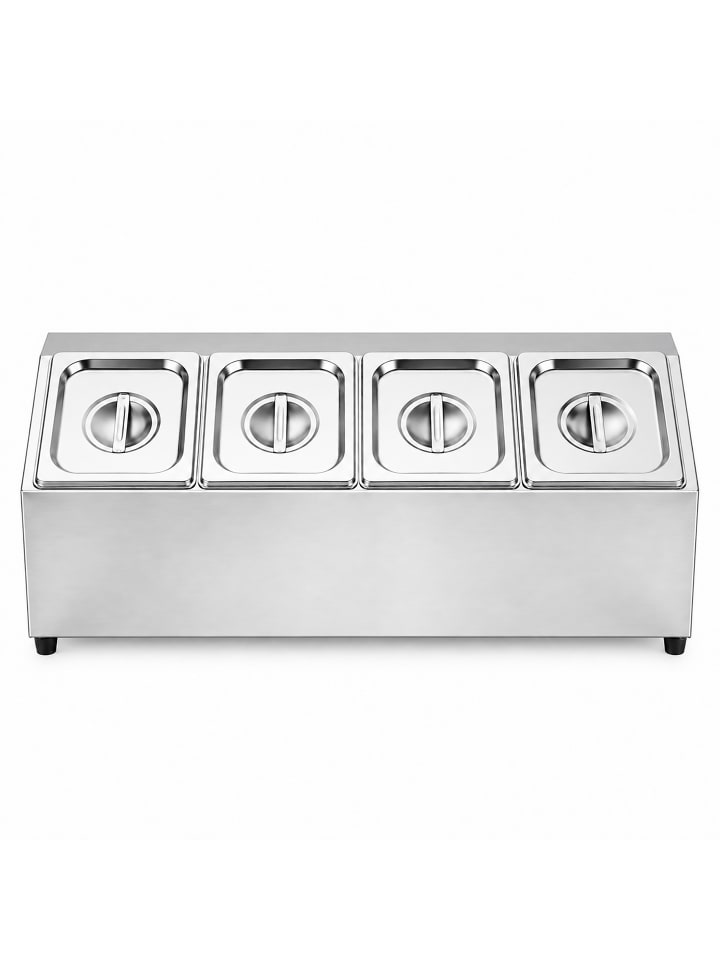 Zutatenbehälter "4 Fächer" in Silber - (B)69 x (H)21,5 x (T)22,5 cm