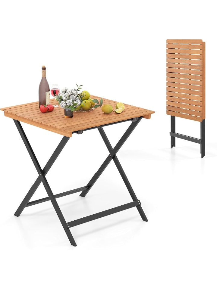 Gartentisch Klappbar 70 x 70 x 73 cm in Hellbraun