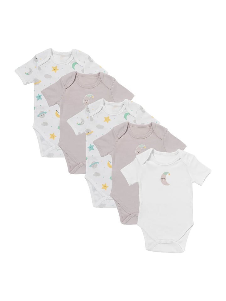 Bio Baby-Bodys kurzarm 5er-Pack in Beige