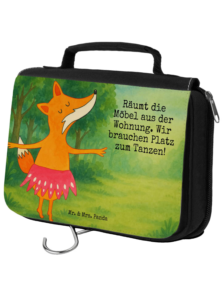 Kosmetiktasche Fuchs Ballerina Design mit Spruch in Weiß