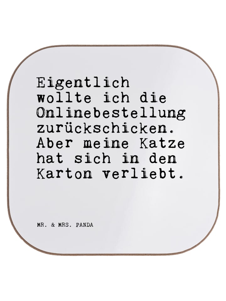 Glasuntersetzer Eigentlich wollte ich die... mi... in Weiß