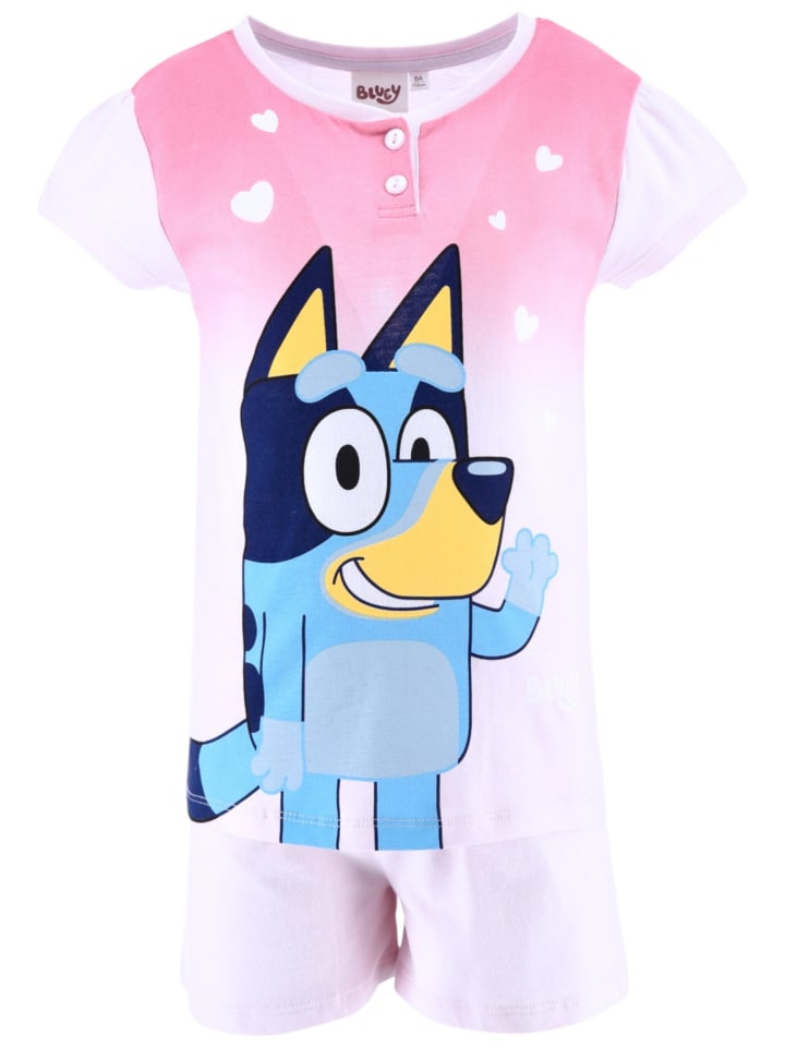 Schlafanzug kurz Bluey in Hellrosa