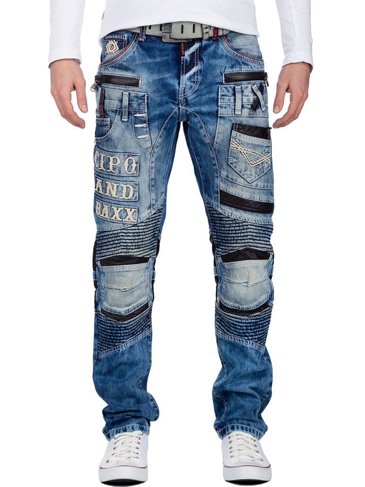 Herren Slim Fit Jeans Stonewashed in Blue