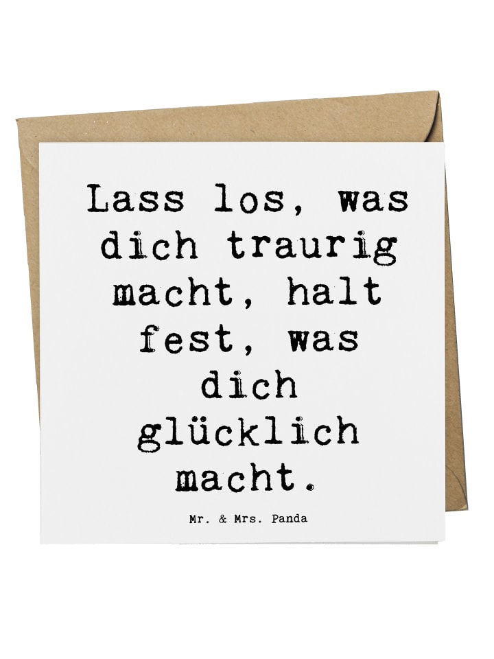 Klappkarte Spruch Verluste betrauern und loslas... in Weiß