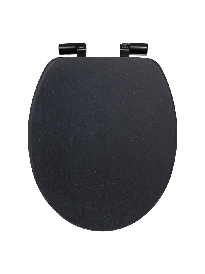 Leise fallender WC-Sitz ONYX in Anthrazitfarben, 37,5 x 49,9 x 5,2 cm