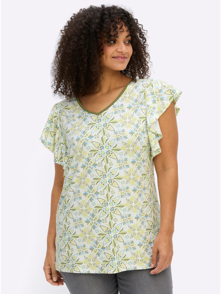 Shirt in ecru-topas-bedruckt