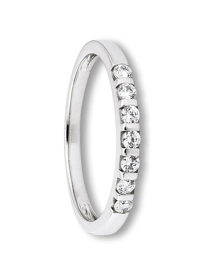 Zirkonia Ring aus 333 Weißgold in silber
