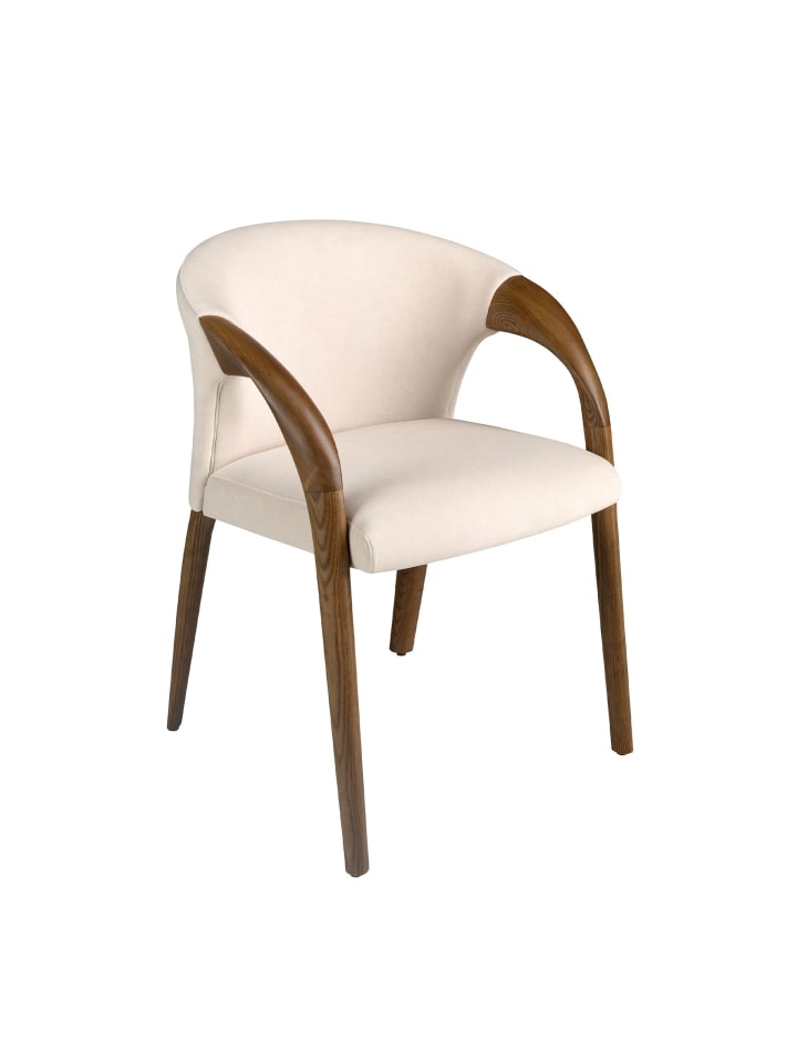 Stuhl 5151 in Walnuss/Creme – (B)62 x (H)78 x (T)61 cm