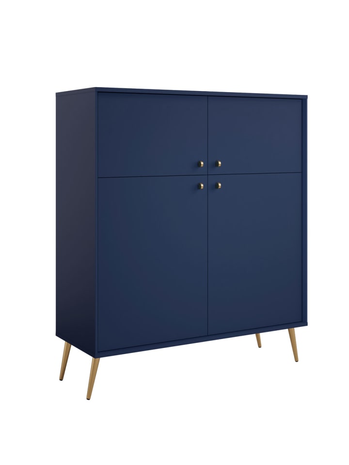 Highboard Rose marineblau 105 / 40,5 / 122cm
